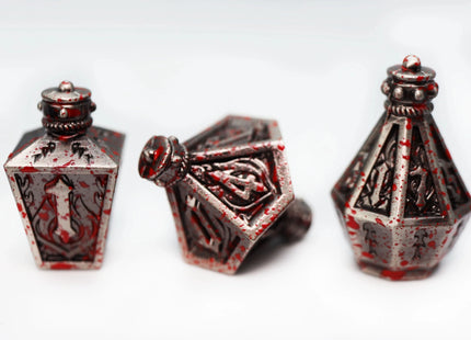 Gamers Guild AZ Foam Brain Games Moonlit Lantern: Blood Splatter - Metal RPG Dice Set Foam Brain Games