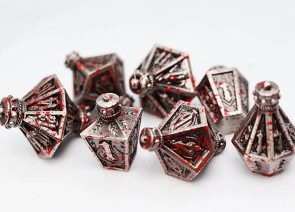 Gamers Guild AZ Foam Brain Games Moonlit Lantern: Blood Splatter - Metal RPG Dice Set Foam Brain Games