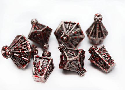 Gamers Guild AZ Foam Brain Games Moonlit Lantern: Blood Splatter - Metal RPG Dice Set Foam Brain Games