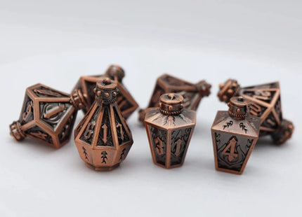 Gamers Guild AZ Foam Brain Games Moonlit Lantern: Coppered Flames - Metal RPG Dice Set Foam Brain Games