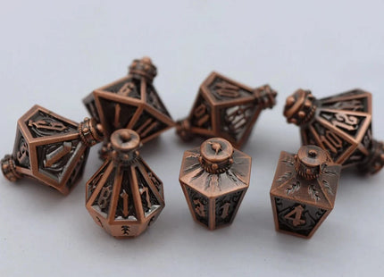 Gamers Guild AZ Foam Brain Games Moonlit Lantern: Coppered Flames - Metal RPG Dice Set Foam Brain Games