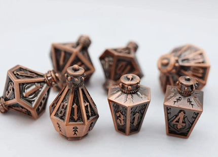 Gamers Guild AZ Foam Brain Games Moonlit Lantern: Coppered Flames - Metal RPG Dice Set Foam Brain Games