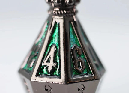 Gamers Guild AZ Foam Brain Games Moonlit Lantern: Midnight Acidfire - Metal RPG Dice Set Foam Brain Games