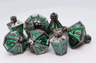 Gamers Guild AZ Foam Brain Games Moonlit Lantern: Midnight Acidfire - Metal RPG Dice Set Foam Brain Games