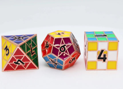 Gamers Guild AZ Foam Brain Games Puzzle Cube: Copper - Metal 8 piece Dice Set Foam Brain Games