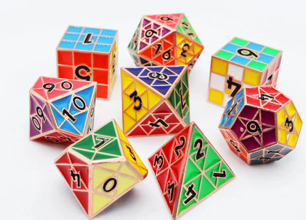 Gamers Guild AZ Foam Brain Games Puzzle Cube: Copper - Metal 8 piece Dice Set Foam Brain Games