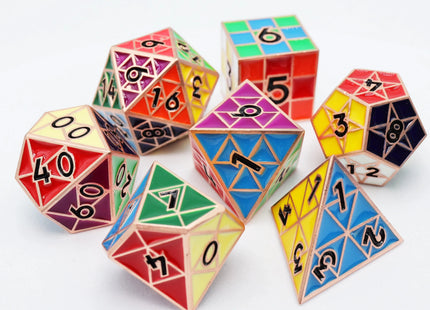 Gamers Guild AZ Foam Brain Games Puzzle Cube: Copper - Metal 8 piece Dice Set Foam Brain Games