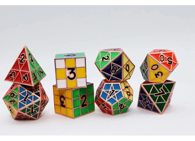 Gamers Guild AZ Foam Brain Games Puzzle Cube: Copper - Metal 8 piece Dice Set Foam Brain Games