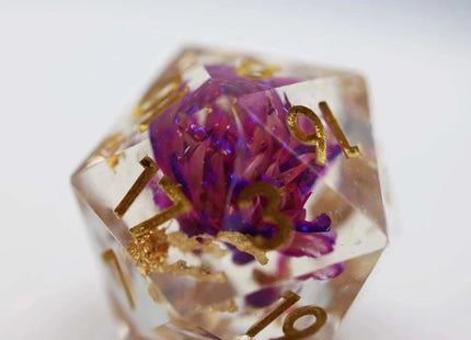 Gamers Guild AZ Foam Brain Games Sharp Edge Resin RPG Dice Set - Purple Lotus Foam Brain Games