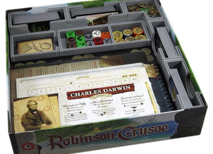 Gamers Guild AZ Folded Space Folded Space: Board Game Insert for Robinson Crusoe 2nd Edition and Voyage of the Beagle Volume 1st Expansion ACD Distribution