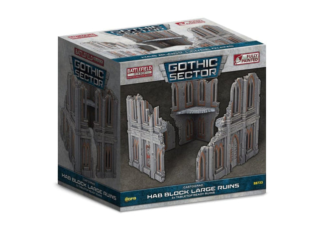 Gamers Guild AZ Gale Force Nine Battlefield in a Box: Gothic Sector: Castograd Hab Block Large Ruins Battlefront Group