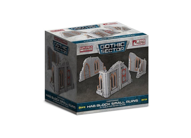 Gamers Guild AZ Gale Force Nine Battlefield in a Box: Gothic Sector: Castograd Hab Block Small Ruins Battlefront Group