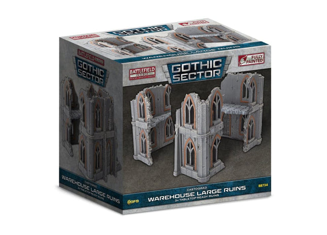 Gamers Guild AZ Gale Force Nine Battlefield in a Box: Gothic Sector: Castograd Warehouse Large Ruins Battlefront Group
