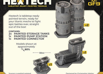 Gamers Guild AZ Gale Force Nine Hextech: Industrial Fluidworks - Small Storage Tanks (Pre-Order) Battlefront Group