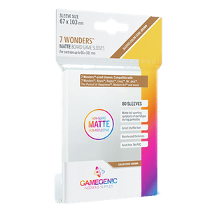 Gamers Guild AZ Gamegenic Gamegenic: Board Game Sleeves - 7 Wonders Clear Matte (Pre-Order) Asmodee