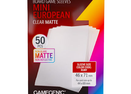 Gamers Guild AZ Gamegenic Gamegenic: Board Game Sleeves - Mini European Clear Matte Asmodee