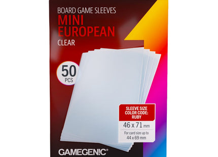 Gamers Guild AZ Gamegenic Gamegenic: Board Game Sleeves - Mini European Clear (Pre-Order) Asmodee