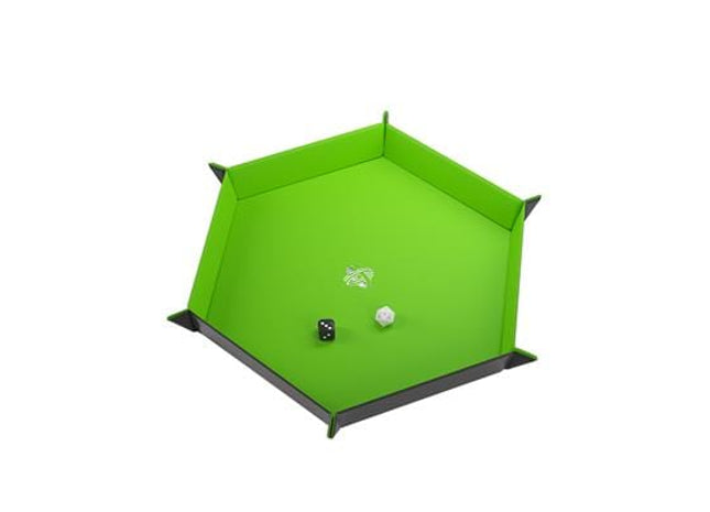 Gamers Guild AZ Gamegenic Gamegenic: Magnetic Dice Tray Hexagonal Black/Green - Black Friday Asmodee