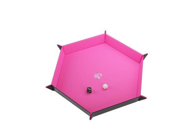 Gamers Guild AZ Gamegenic Gamegenic: Magnetic Dice Tray Hexagonal Black/Pink (Pre-Order) Asmodee