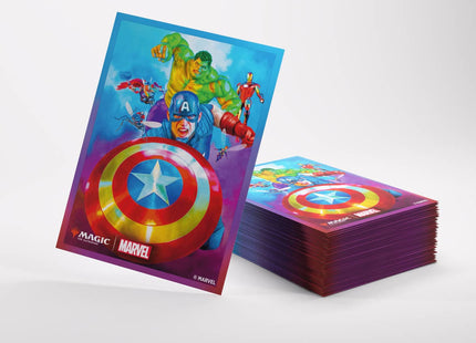 Gamers Guild AZ Gamegenic Gamegenic: Premium Art Sleeves - Magic the Gathering | Marvel Super Heroes - Captain America, Team Leader (Pre-Order) Asmodee