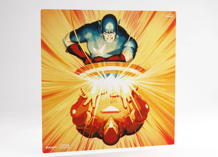 Gamers Guild AZ Gamegenic Gamegenic:Prime 2-Player Playmat - Magic: The Gathering | Marvel Super Heroes  - Iron Man/Captain America (Pre-Order) Asmodee