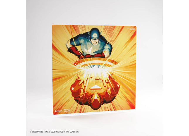 Gamers Guild AZ Gamegenic Gamegenic:Prime 2-Player Playmat - Magic: The Gathering | Marvel Super Heroes  - Iron Man/Captain America (Pre-Order) Asmodee