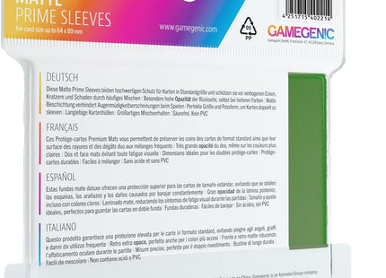 Gamers Guild AZ Gamegenic Gamegenic: Sleeves - Green Matte Asmodee