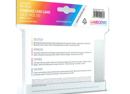 Gamers Guild AZ Gamegenic Gamegenic: Sleeves - Standard Matte Value Pack 200ct (Pre-Order) Asmodee