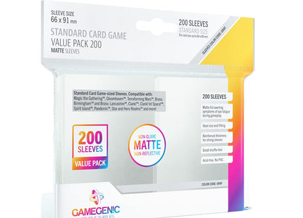 Gamers Guild AZ Gamegenic Gamegenic: Sleeves - Standard Matte Value Pack 200ct (Pre-Order) Asmodee