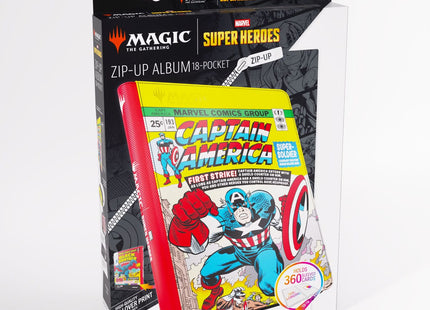 Gamers Guild AZ Gamegenic Gamegenic: Zip-Up Album 18-Pocket - Magic the Gathering | Marvel Super Heroes - Captain America/Black Panther (Pre-Order) Asmodee