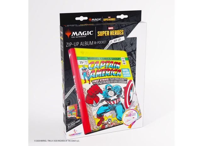Gamers Guild AZ Gamegenic Gamegenic: Zip-Up Album 18-Pocket - Magic the Gathering | Marvel Super Heroes - Captain America/Black Panther (Pre-Order) Asmodee