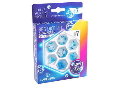 Gamers Guild AZ Gamegenic RPG Dice Set: Icy Crumbs - Glow Series Asmodee