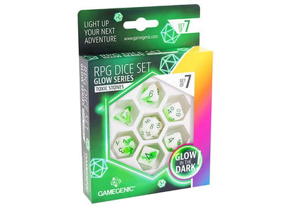 Gamers Guild AZ Gamegenic RPG Dice Set: Toxic Stones - Glow Series Asmodee