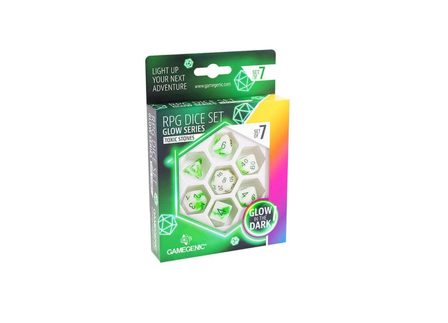 Gamers Guild AZ Gamegenic RPG Dice Set: Toxic Stones - Glow Series Asmodee
