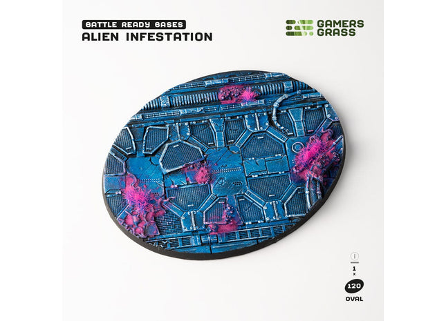 Gamers Guild AZ GamersGrass GamersGrass: Alien Infestation Bases, Oval 120mm (x1) GamersGrass