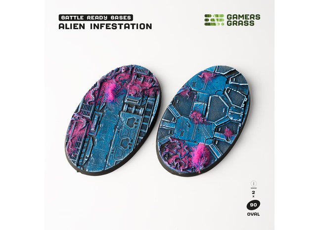 Gamers Guild AZ GamersGrass GamersGrass: Alien Infestation Bases, Oval 90mm (x2) GamersGrass