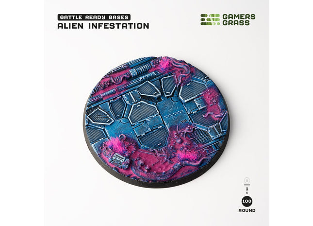 Gamers Guild AZ GamersGrass GamersGrass: Alien Infestation Bases, Round 100mm (x1) GamersGrass