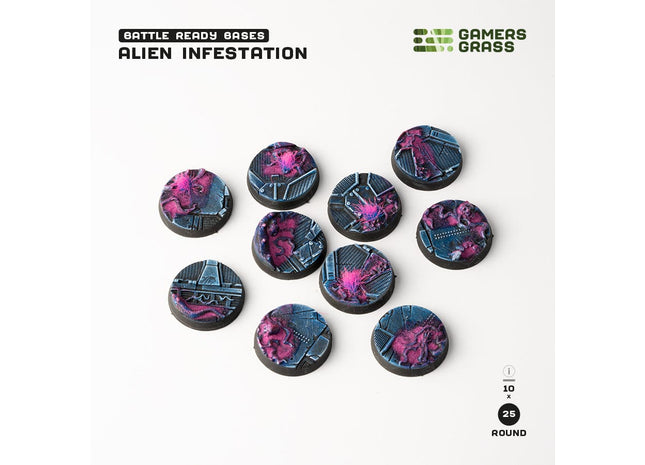 Gamers Guild AZ GamersGrass GamersGrass: Alien Infestation Bases, Round 25mm (x10) GamersGrass
