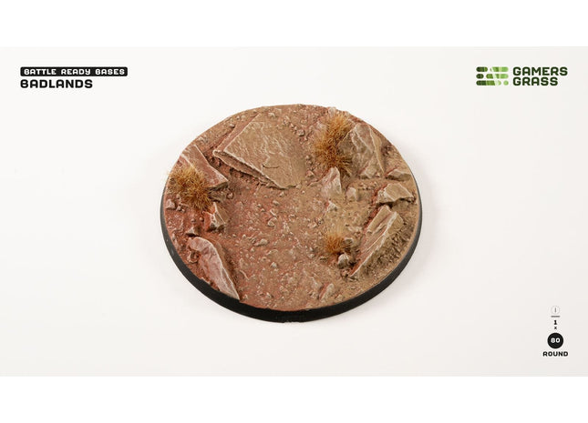 Gamers Guild AZ GamersGrass GamersGrass: Badlands Bases, Round 80mm (x1) GamersGrass