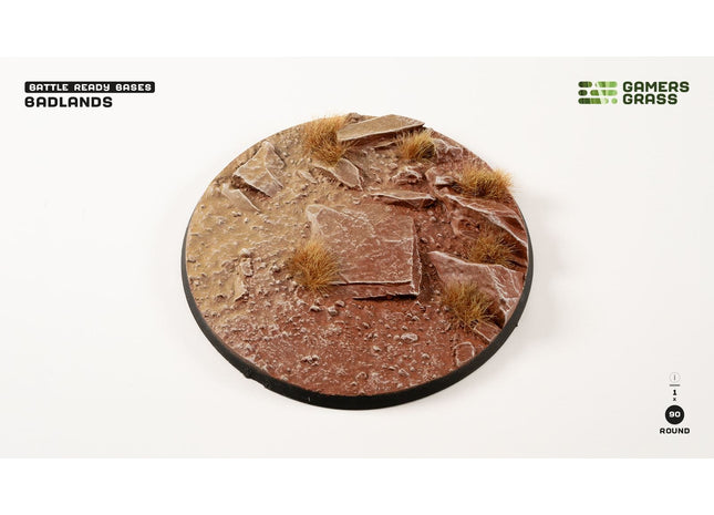 Gamers Guild AZ GamersGrass GamersGrass: Badlands Bases, Round 90mm (x1) GamersGrass