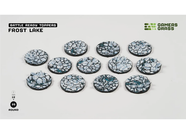 Gamers Guild AZ GamersGrass GamersGrass: Battle Ready Toppers - Frost Lake - Round 25mm (x12) GamersGrass