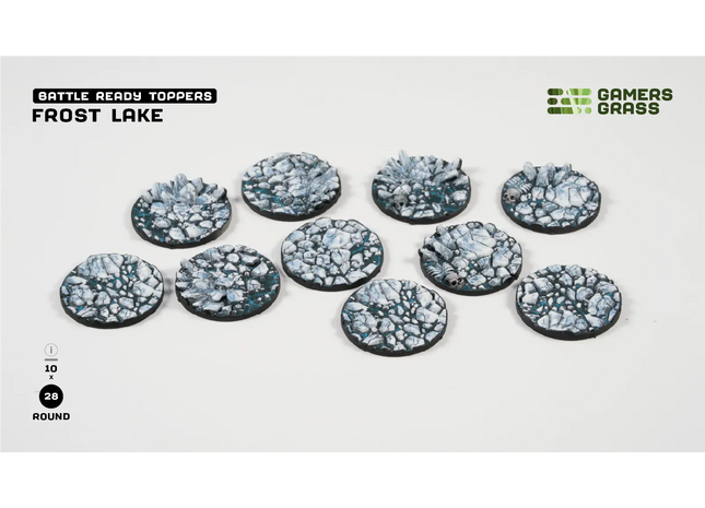 Gamers Guild AZ GamersGrass GamersGrass: Battle Ready Toppers - Frost Lake - Round 28mm (x10) GamersGrass