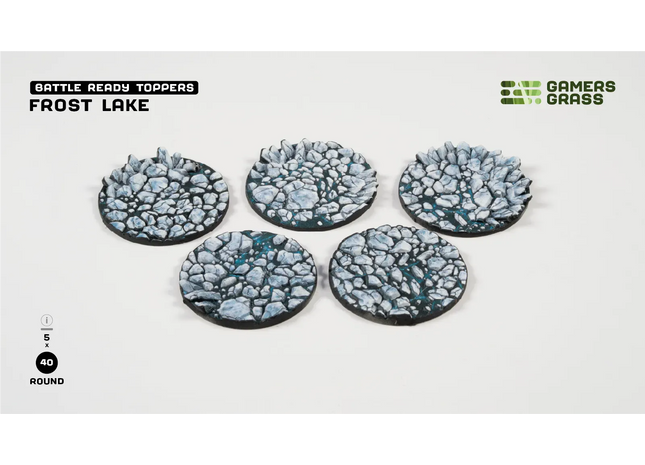 Gamers Guild AZ GamersGrass GamersGrass: Battle Ready Toppers - Frost Lake - Round 40mm (x5) GamersGrass