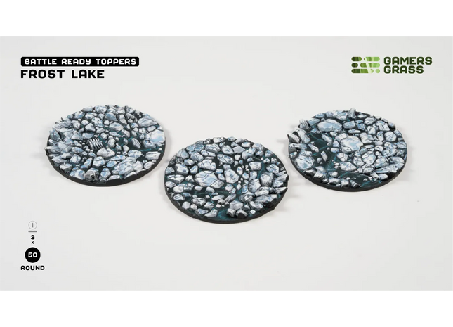 Gamers Guild AZ GamersGrass GamersGrass: Battle Ready Toppers - Frost Lake - Round 50mm (x3) GamersGrass