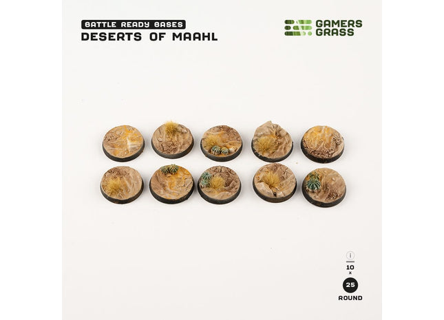 Gamers Guild AZ GamersGrass GamersGrass: Deserts of Maahl Bases, Round 25mm (x10) GamersGrass