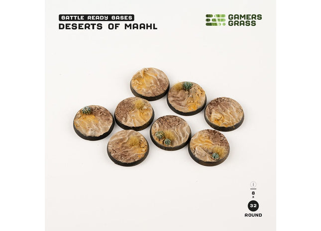 Gamers Guild AZ GamersGrass GamersGrass: Deserts of Maahl Bases, Round 32mm (x8) GamersGrass