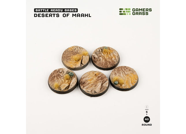 Gamers Guild AZ GamersGrass GamersGrass: Deserts of Maahl Bases, Round 40mm (x5) GamersGrass