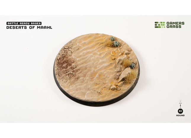 Gamers Guild AZ GamersGrass GamersGrass: Deserts of Maahl Bases, Round 80mm (x1) GamersGrass