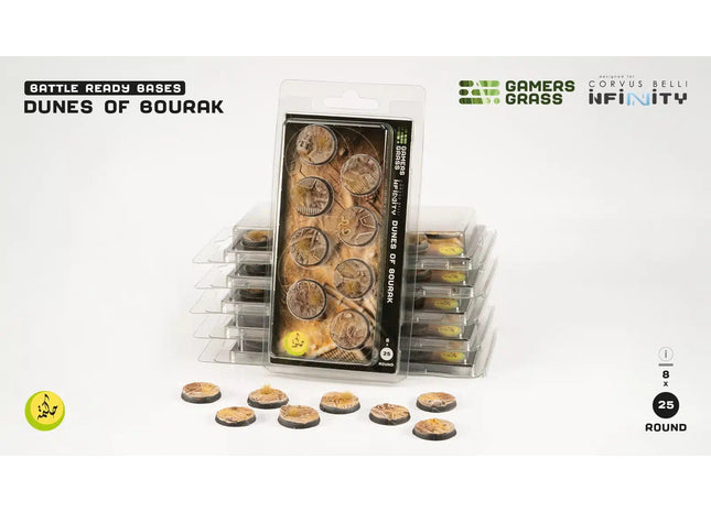 Gamers Guild AZ GamersGrass GamersGrass: Dunes of Bourak Bases, Round 25mm (x8) GamersGrass