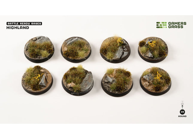 Gamers Guild AZ GamersGrass GamersGrass: Highland Bases, Round 28mm (x8) GamersGrass